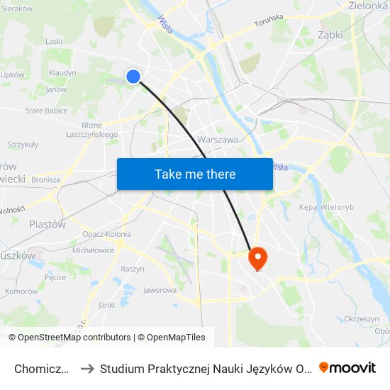 Chomiczówka 03 to Studium Praktycznej Nauki Języków Obcych (SPNJO) SGGW map