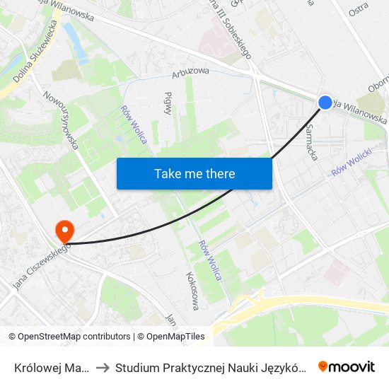 Królowej Marysieńki 01 to Studium Praktycznej Nauki Języków Obcych (SPNJO) SGGW map