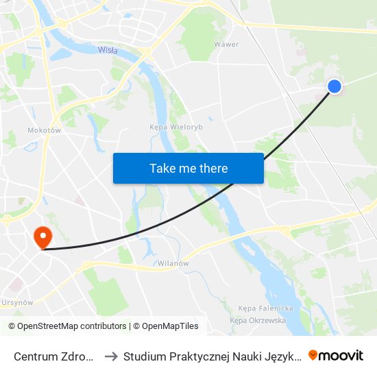 Centrum Zdrowia Dziecka 01 to Studium Praktycznej Nauki Języków Obcych (SPNJO) SGGW map