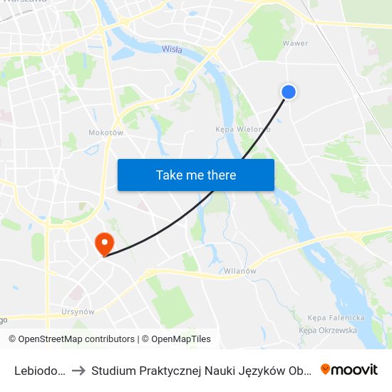 Lebiodowa to Studium Praktycznej Nauki Języków Obcych (SPNJO) SGGW map