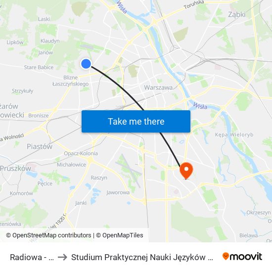 Radiowa - WAT 02 to Studium Praktycznej Nauki Języków Obcych (SPNJO) SGGW map