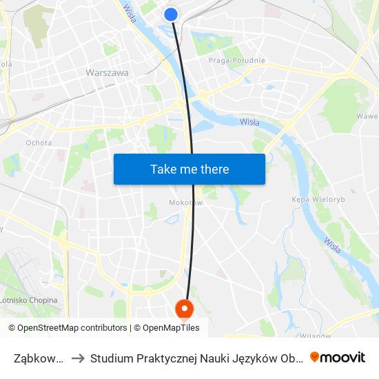 Ząbkowska 01 to Studium Praktycznej Nauki Języków Obcych (SPNJO) SGGW map