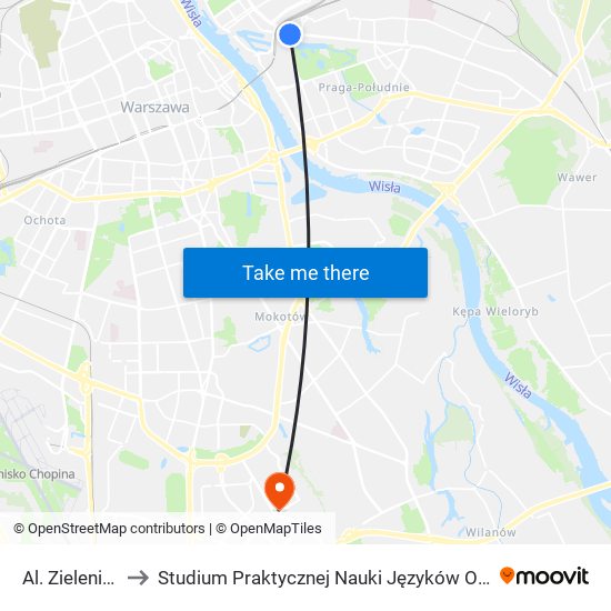 Al. Zieleniecka 04 to Studium Praktycznej Nauki Języków Obcych (SPNJO) SGGW map