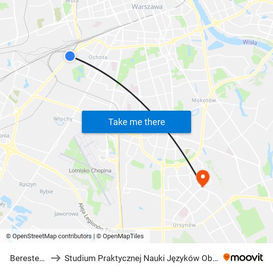 Berestecka to Studium Praktycznej Nauki Języków Obcych (SPNJO) SGGW map