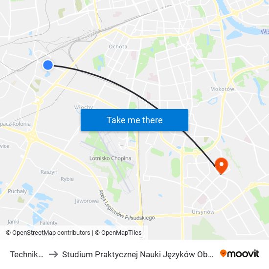 Techników to Studium Praktycznej Nauki Języków Obcych (SPNJO) SGGW map