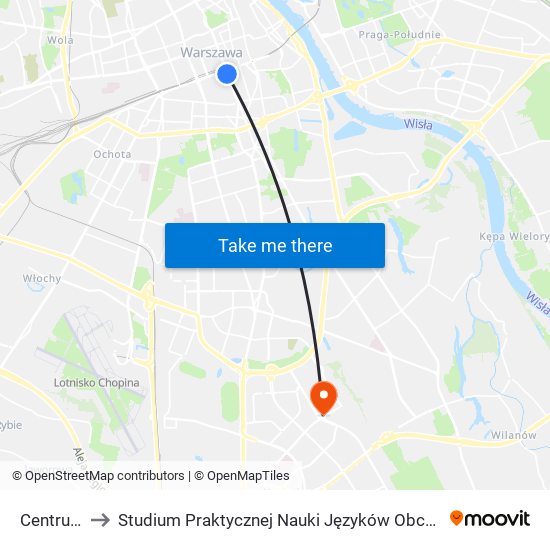 Centrum to Studium Praktycznej Nauki Języków Obcych (SPNJO) SGGW map