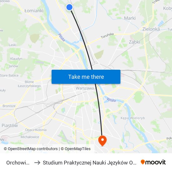 Orchowiecka 02 to Studium Praktycznej Nauki Języków Obcych (SPNJO) SGGW map