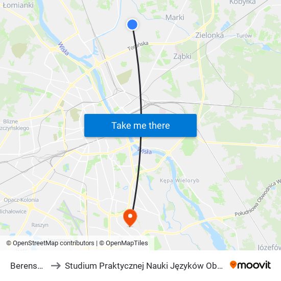 Berensona 02 to Studium Praktycznej Nauki Języków Obcych (SPNJO) SGGW map