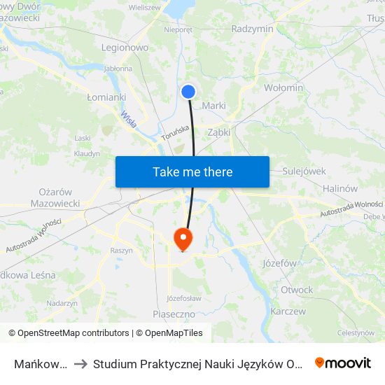 Mańkowska to Studium Praktycznej Nauki Języków Obcych (SPNJO) SGGW map