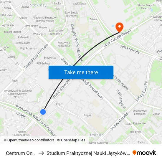 Centrum Onkologii to Studium Praktycznej Nauki Języków Obcych (SPNJO) SGGW map