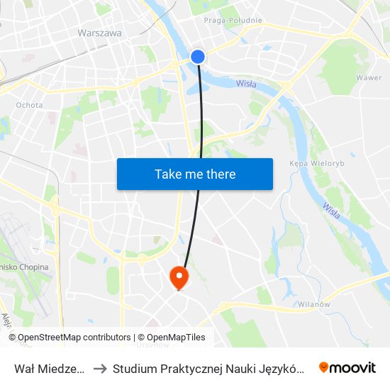 Wał Miedzeszyński 01 to Studium Praktycznej Nauki Języków Obcych (SPNJO) SGGW map