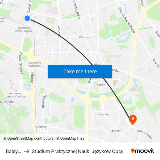 Baleya to Studium Praktycznej Nauki Języków Obcych (SPNJO) SGGW map