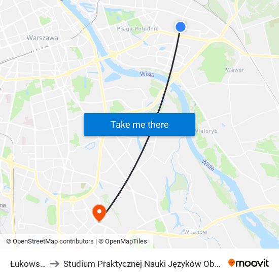 Łukowska 04 to Studium Praktycznej Nauki Języków Obcych (SPNJO) SGGW map