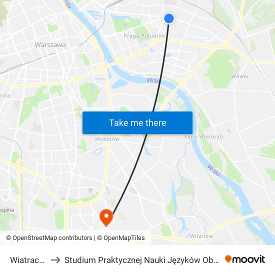 Wiatraczna 14 to Studium Praktycznej Nauki Języków Obcych (SPNJO) SGGW map