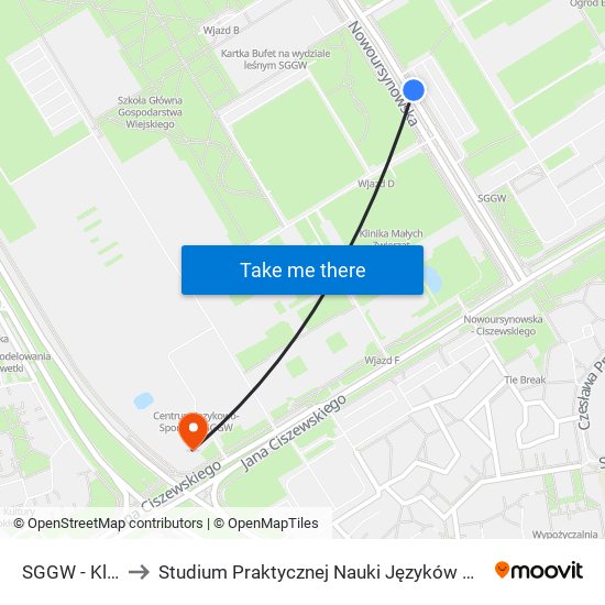 SGGW - Klinika 02 to Studium Praktycznej Nauki Języków Obcych (SPNJO) SGGW map