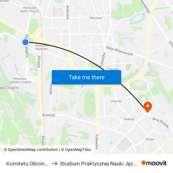 Komitetu Obrony Robotników 02 to Studium Praktycznej Nauki Języków Obcych (SPNJO) SGGW map