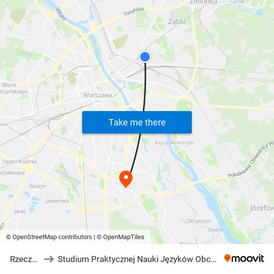 Rzeczna 01 to Studium Praktycznej Nauki Języków Obcych (SPNJO) SGGW map