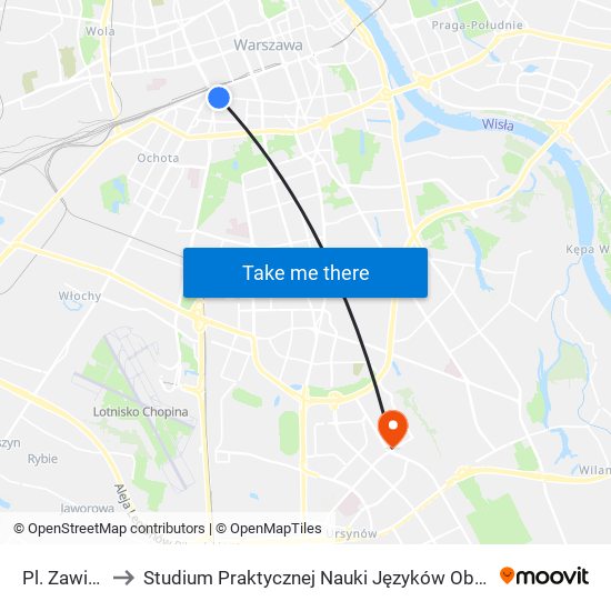 Pl. Zawiszy to Studium Praktycznej Nauki Języków Obcych (SPNJO) SGGW map