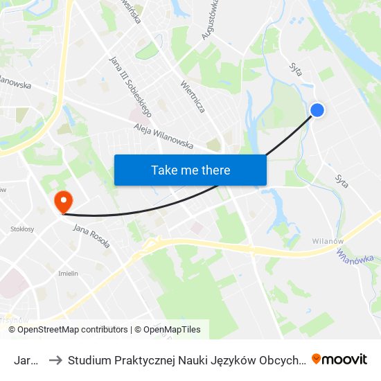 Jara to Studium Praktycznej Nauki Języków Obcych (SPNJO) SGGW map