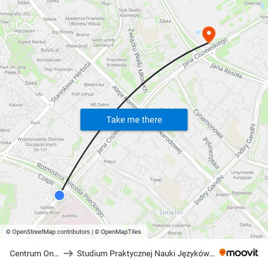 Centrum Onkologii 02 to Studium Praktycznej Nauki Języków Obcych (SPNJO) SGGW map