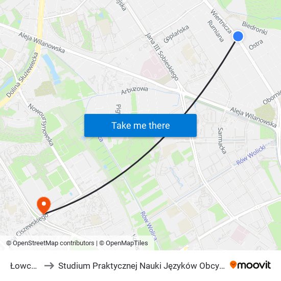 Łowcza 02 to Studium Praktycznej Nauki Języków Obcych (SPNJO) SGGW map