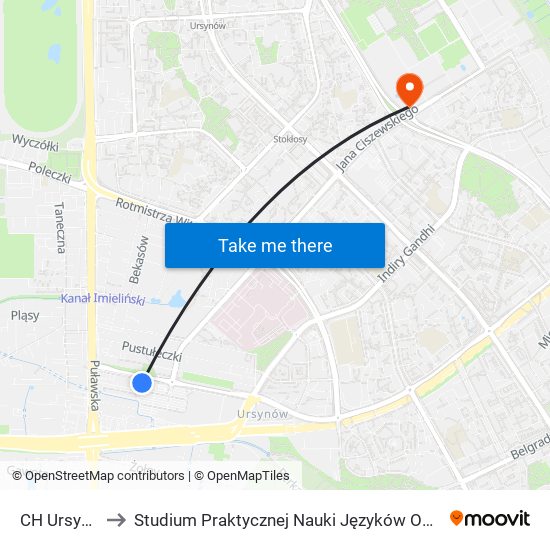 CH Ursynów 04 to Studium Praktycznej Nauki Języków Obcych (SPNJO) SGGW map