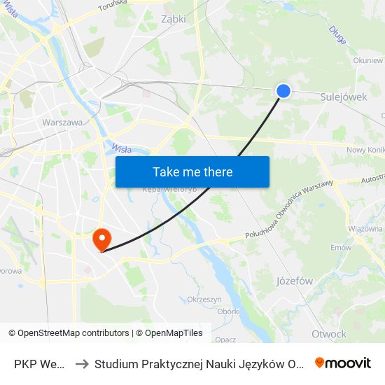 PKP Wesoła 01 to Studium Praktycznej Nauki Języków Obcych (SPNJO) SGGW map