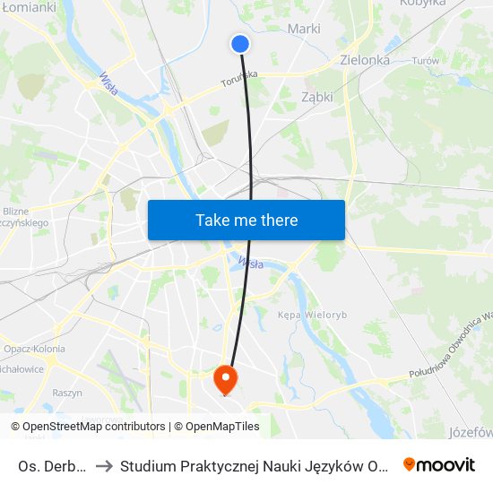 Os. Derby VI to Studium Praktycznej Nauki Języków Obcych (SPNJO) SGGW map