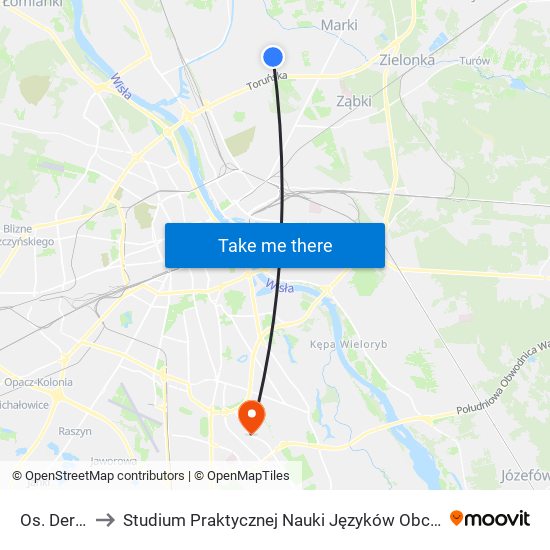 Os. Derby 01 to Studium Praktycznej Nauki Języków Obcych (SPNJO) SGGW map