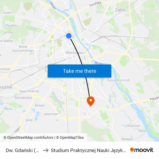 Dw. Gdański (Rydygiera) to Studium Praktycznej Nauki Języków Obcych (SPNJO) SGGW map