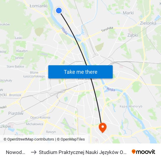 Nowodwory to Studium Praktycznej Nauki Języków Obcych (SPNJO) SGGW map