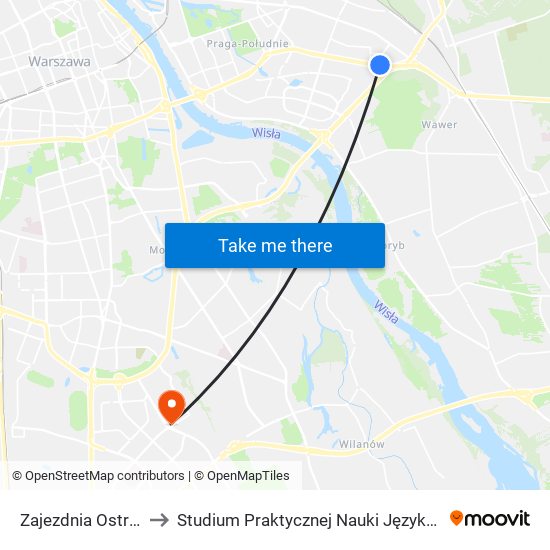 Zajezdnia Ostrobramska 01 to Studium Praktycznej Nauki Języków Obcych (SPNJO) SGGW map