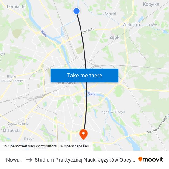 Nowiny 01 to Studium Praktycznej Nauki Języków Obcych (SPNJO) SGGW map