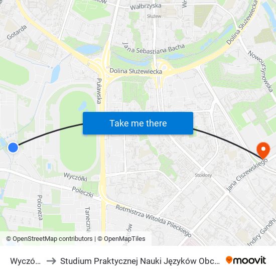 Wyczółki 02 to Studium Praktycznej Nauki Języków Obcych (SPNJO) SGGW map