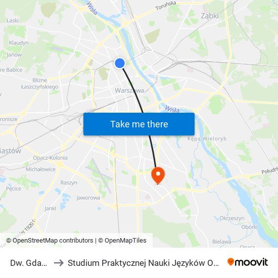 Dw. Gdański to Studium Praktycznej Nauki Języków Obcych (SPNJO) SGGW map