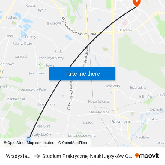 Władysławów 02 to Studium Praktycznej Nauki Języków Obcych (SPNJO) SGGW map