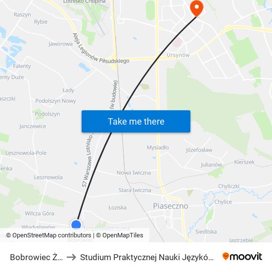 Bobrowiec Żwirowa 01 to Studium Praktycznej Nauki Języków Obcych (SPNJO) SGGW map