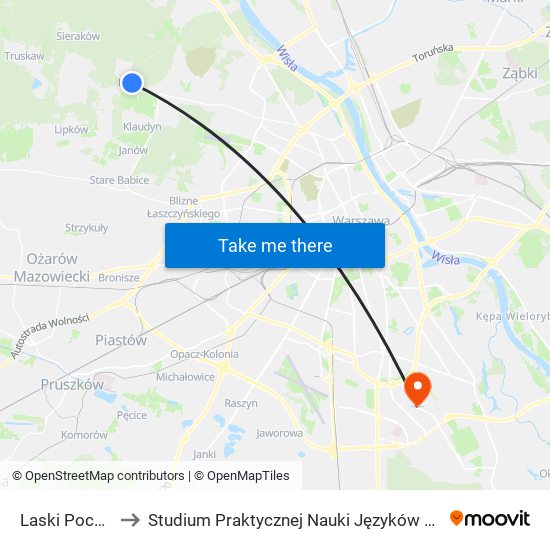 Laski Pocztowa to Studium Praktycznej Nauki Języków Obcych (SPNJO) SGGW map