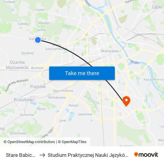 Stare Babice Rynek 01 to Studium Praktycznej Nauki Języków Obcych (SPNJO) SGGW map
