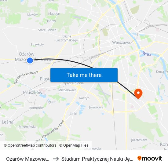 Ożarów Mazowiecki Sanktuarium to Studium Praktycznej Nauki Języków Obcych (SPNJO) SGGW map