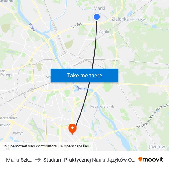 Marki Szkolna 01 to Studium Praktycznej Nauki Języków Obcych (SPNJO) SGGW map