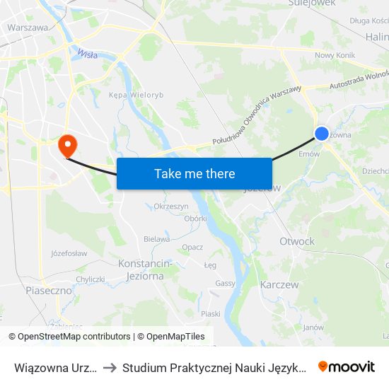 Wiązowna Urząd Gminy 02 to Studium Praktycznej Nauki Języków Obcych (SPNJO) SGGW map