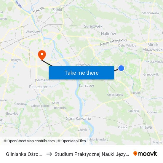 Glinianka Ośrodek Zdrowia to Studium Praktycznej Nauki Języków Obcych (SPNJO) SGGW map