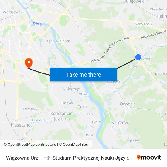 Wiązowna Urząd Gminy to Studium Praktycznej Nauki Języków Obcych (SPNJO) SGGW map