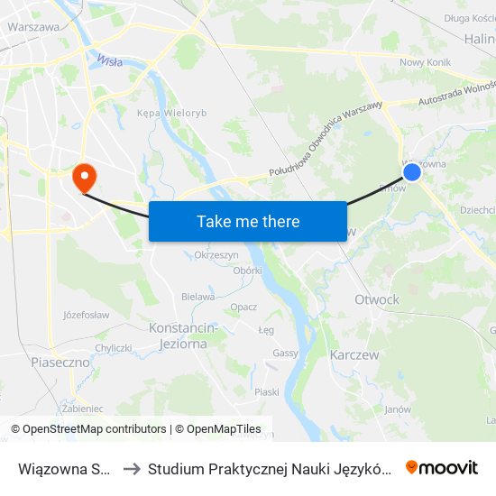 Wiązowna Sportowa 01 to Studium Praktycznej Nauki Języków Obcych (SPNJO) SGGW map