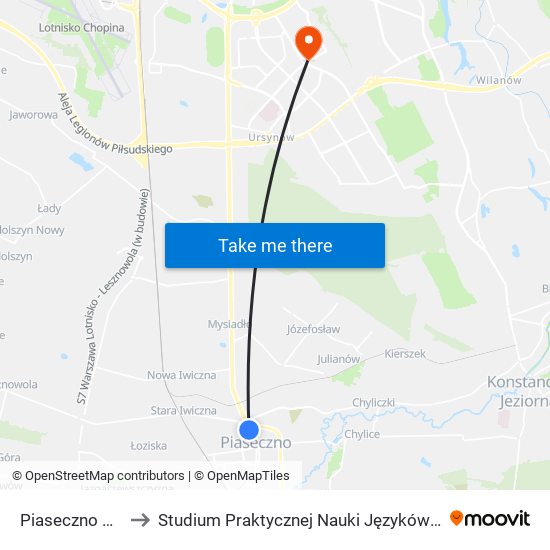 Piaseczno Szkolna 02 to Studium Praktycznej Nauki Języków Obcych (SPNJO) SGGW map