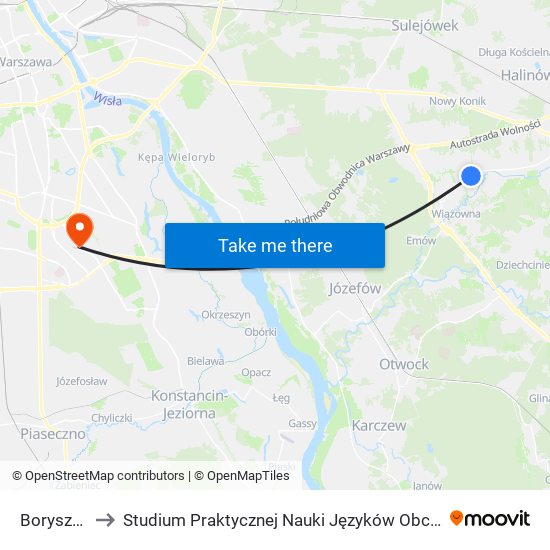 Stefanówka Boryszew to Studium Praktycznej Nauki Języków Obcych (SPNJO) SGGW map