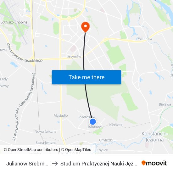 Julianów Srebrnych Świerków 01 to Studium Praktycznej Nauki Języków Obcych (SPNJO) SGGW map