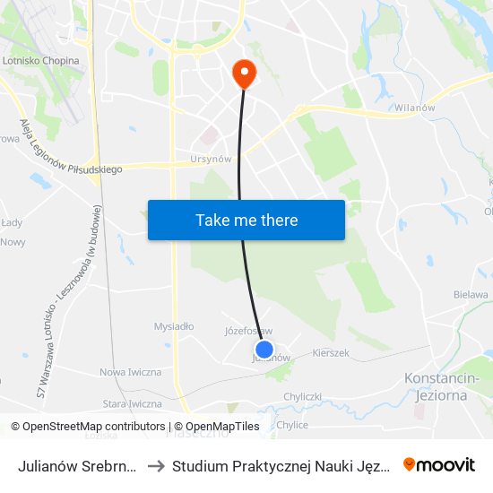 Julianów Srebrnych Świerków to Studium Praktycznej Nauki Języków Obcych (SPNJO) SGGW map