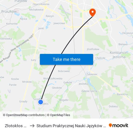 Złotokłos Fogga 02 to Studium Praktycznej Nauki Języków Obcych (SPNJO) SGGW map